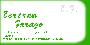 bertram farago business card